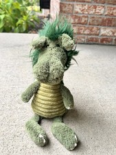 Jellycat London 14  Dudley Dragon Plush Green Furry Stuffed Animal