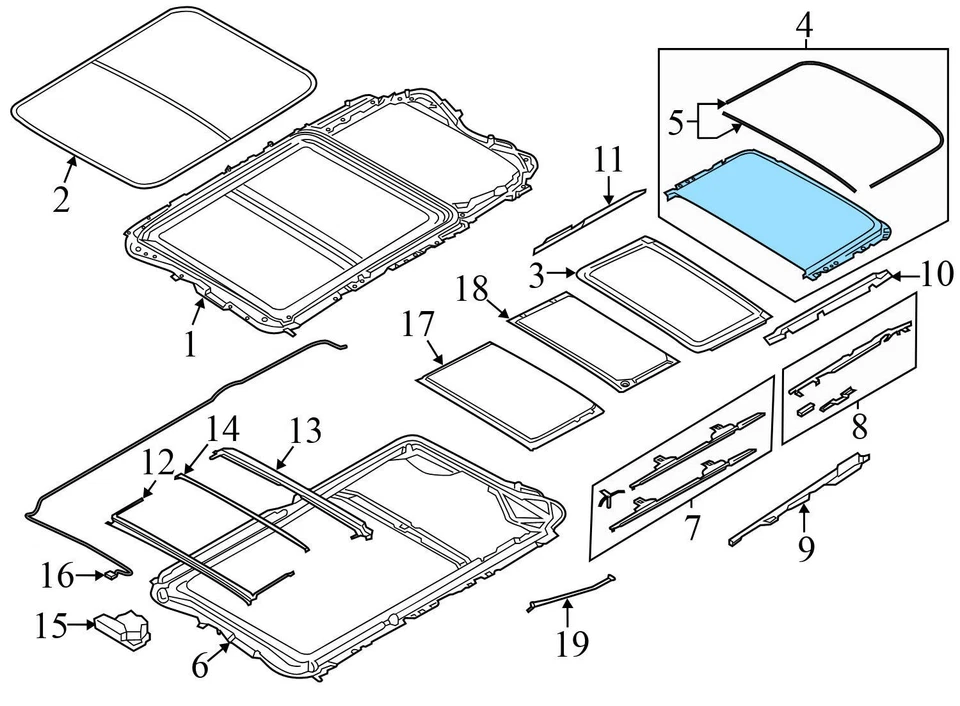 2014-2018 BMW 328D XDRIVE 2.0L - REAR Sunroof / SUN ROOF Glass Panel 7261733 - Image 3 of 4
