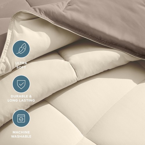 Bare Home Goose Down Alternative Comforter - Reversible Colors - Ultra Soft - Picture 38 of 96