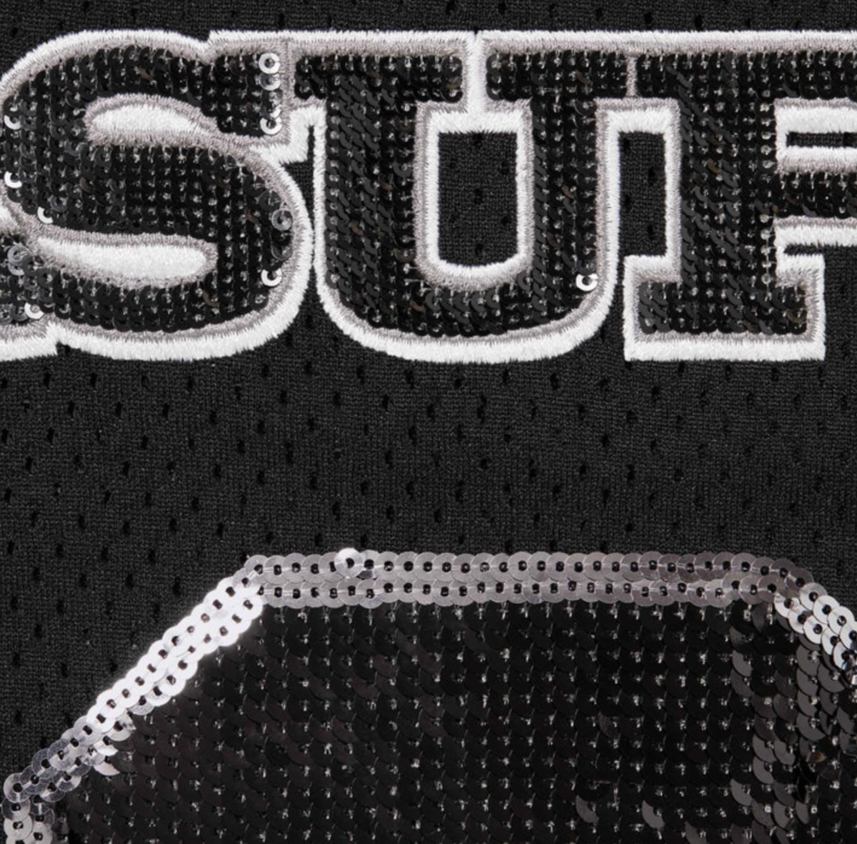 Size Small S - Supreme Sequin Football Jersey - Black - New