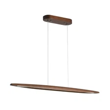 51" Wood Linear Pendant Light Wood Dining Room Light Fixture Modern Pool Tabl...