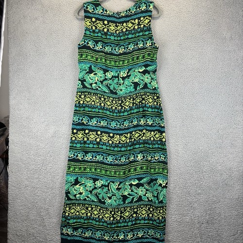 Vtg 90s Maxi Dress Sz 12 Beachy Floral Hawaiian Island Muu Muu R&K Originals - Picture 8 of 11