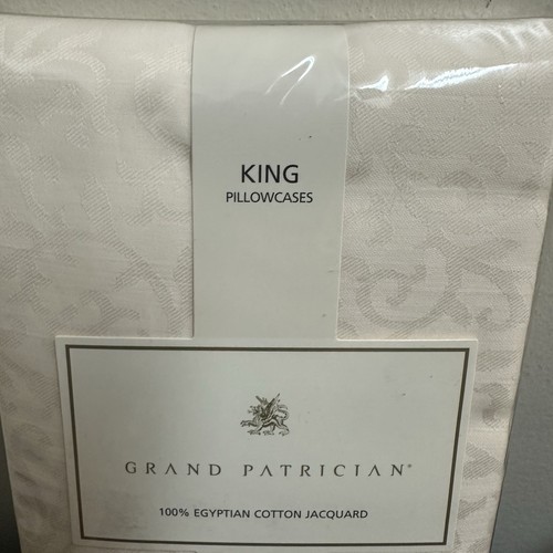 WestPoint Stevens Grand Patrician King Pillowcases 100% Egyptian Cotton Jacquard - Picture 2 of 7