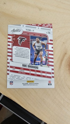 Atlanta Falcons Ruke Orhorhoro 2024 Panini Calcio Assoluto RC Parallelo #135 - Foto 2 di 2