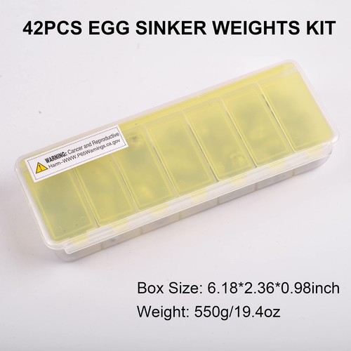 Angeln Ei Sinker Gewichte Set 42tlg Salzwasser Angelgewichte Sortiment Ova... - Bild 5 von 6