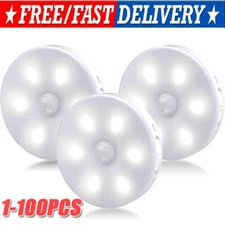 LED Motion Sensor Under Cabinet Closet Light USB Rechargeable Kitchen Lamp