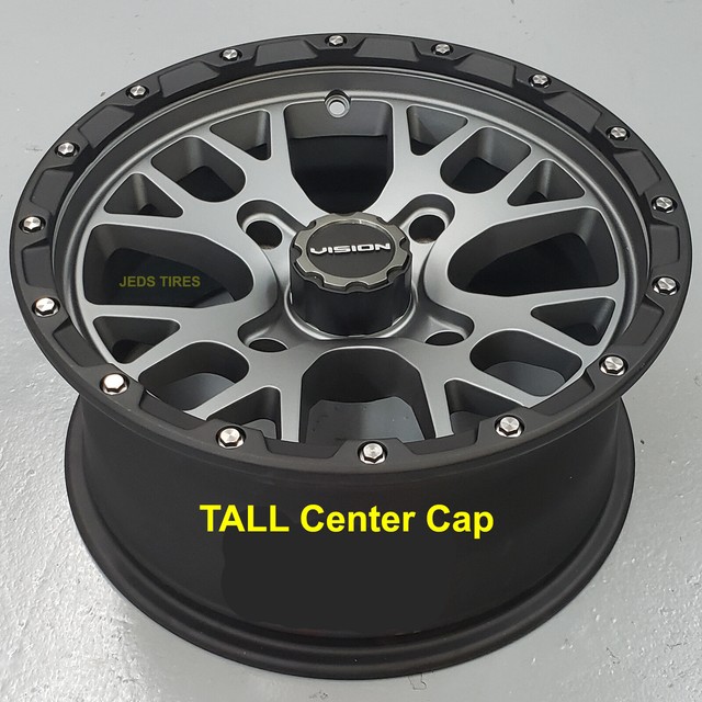 Kawasaki Mule Pro DX FX Aluminum RIMs WHEELs center caps & Lug Nuts