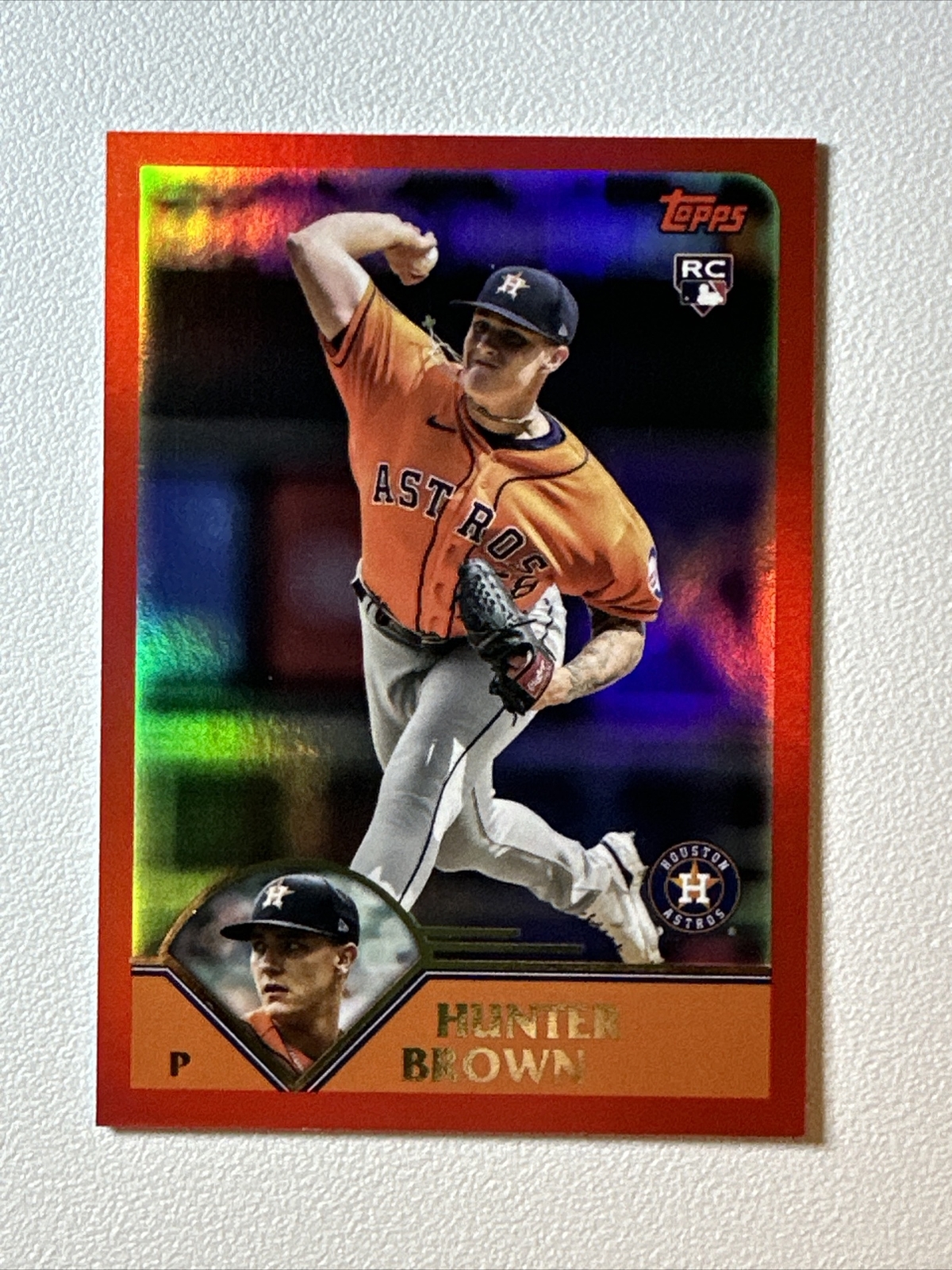 2023 Topps Archives #273 Hunter Brown RC ⚾️ RED HOT FOIL  50/50 - Houston Astros
