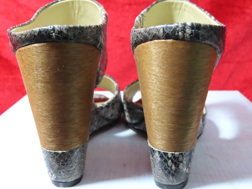VINCE CAMUTO Marilu snakeskin Wedge Sandals UK 6/39 & Owen Barry leather bag - Picture 12 of 24