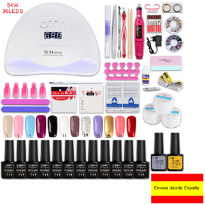 detalles de kit de unas profesional completo con lampara led uv unas gel unas semipermanente