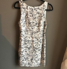 Alice + Olivia Tegan Tiered Floral Dress white black silk Size 4