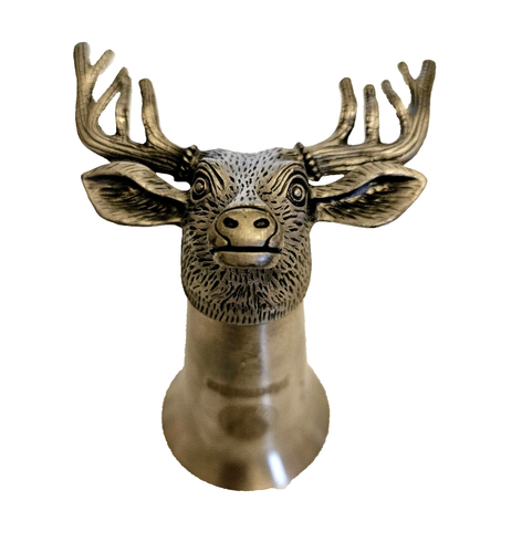 Jagermeister Buck Stag Deer Elk Head Bar Shot Glass Shooter Pewter 4" Tall - Picture 1 of 5