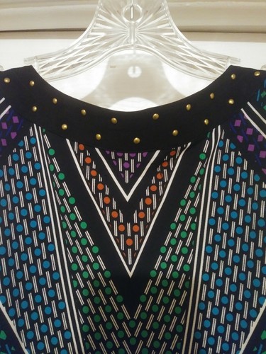 Calvin Klein Damen Tanktop mehrfarbig Polyester geometrisches Perlenausschnitt GR. MED - Bild 9 von 10