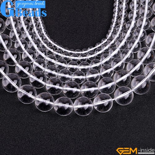 Natural Grade AAA White Clear Crystal Rock Quartz Faceted Round Beads Strand 15" - Picture 5 of 72