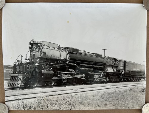 Vintage Union Pacific Railroad Photo Challenger Class Steam Locomotive #3950 B&W - Picture 2 of 18