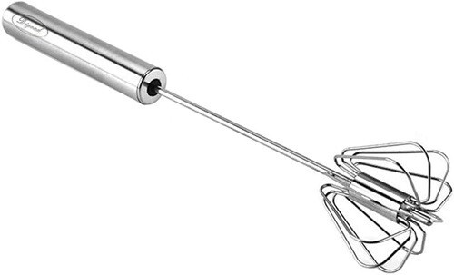 Stainless Steel Manual Egg Whisk Rotary Hand Push Beater Mixer Blender Frother - Picture 1 of 9