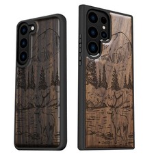 Wood Phone Case for Samsung Galaxy S24 S23 Ultra S22 S21 Plus FE Note20 5G Cover