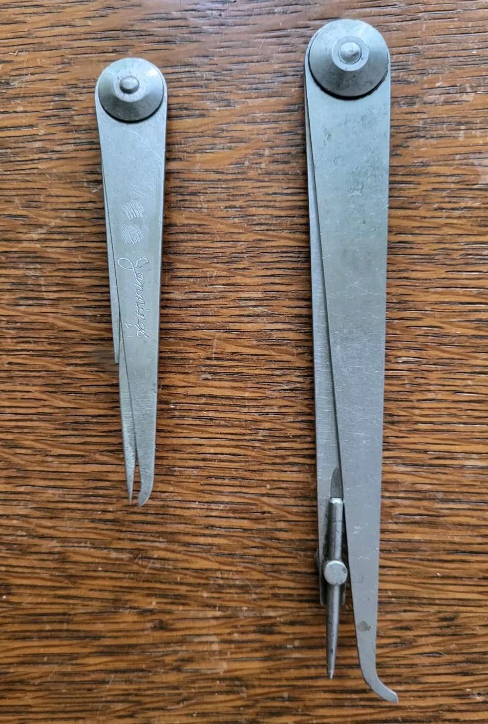 (2) Vintage L. S. Starrett FirmJoint Hermaphrodite Calipers/Adjustable