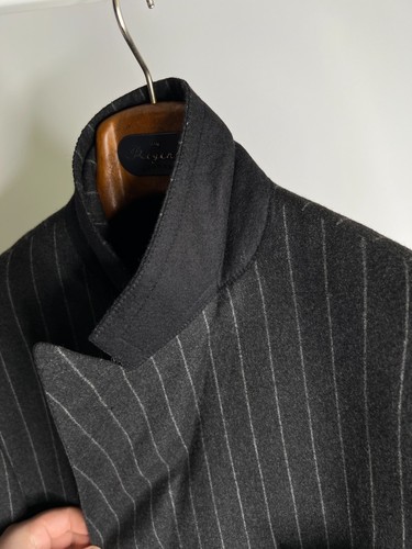 Belvest Men's Double Breasted Dark Grey Blazer Jacket Wool Cashmere Size US 44 - Picture 9 of 16