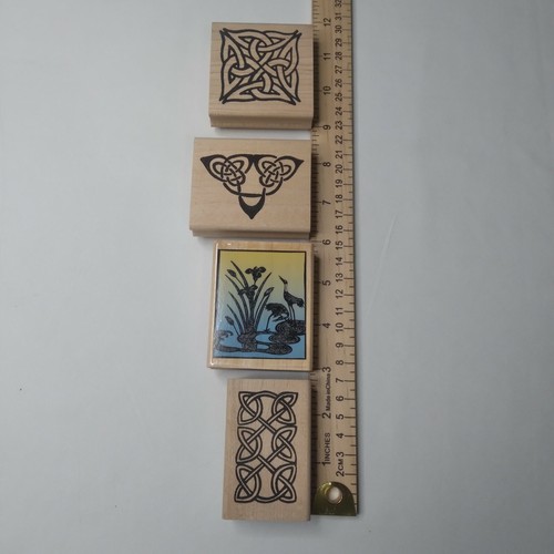4 Large Rubber Stamps (3) Celtic/(1) Cranes in the water - Picture 3 of 5