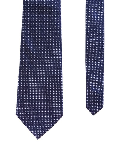 Men's Extra Long Tie Polyester Microfiber Woven Jacquard Blue Solid Necktie 63" - Picture 2 of 4