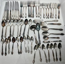 Vintage Community BALLAD 1953 Silver plate Service for 8 Oneida 56 pieces