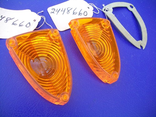 NOS 1964 DODGE POLARA 330 440 PARKING LIGHT TURN SIGNAL LENSES 2480256 2448660 - Picture 2 of 2