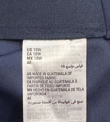 JM Collection Size 18W Navy Blue Tummy Control Curvy Fit Straight Leg Pants NWT - Picture 12 of 13