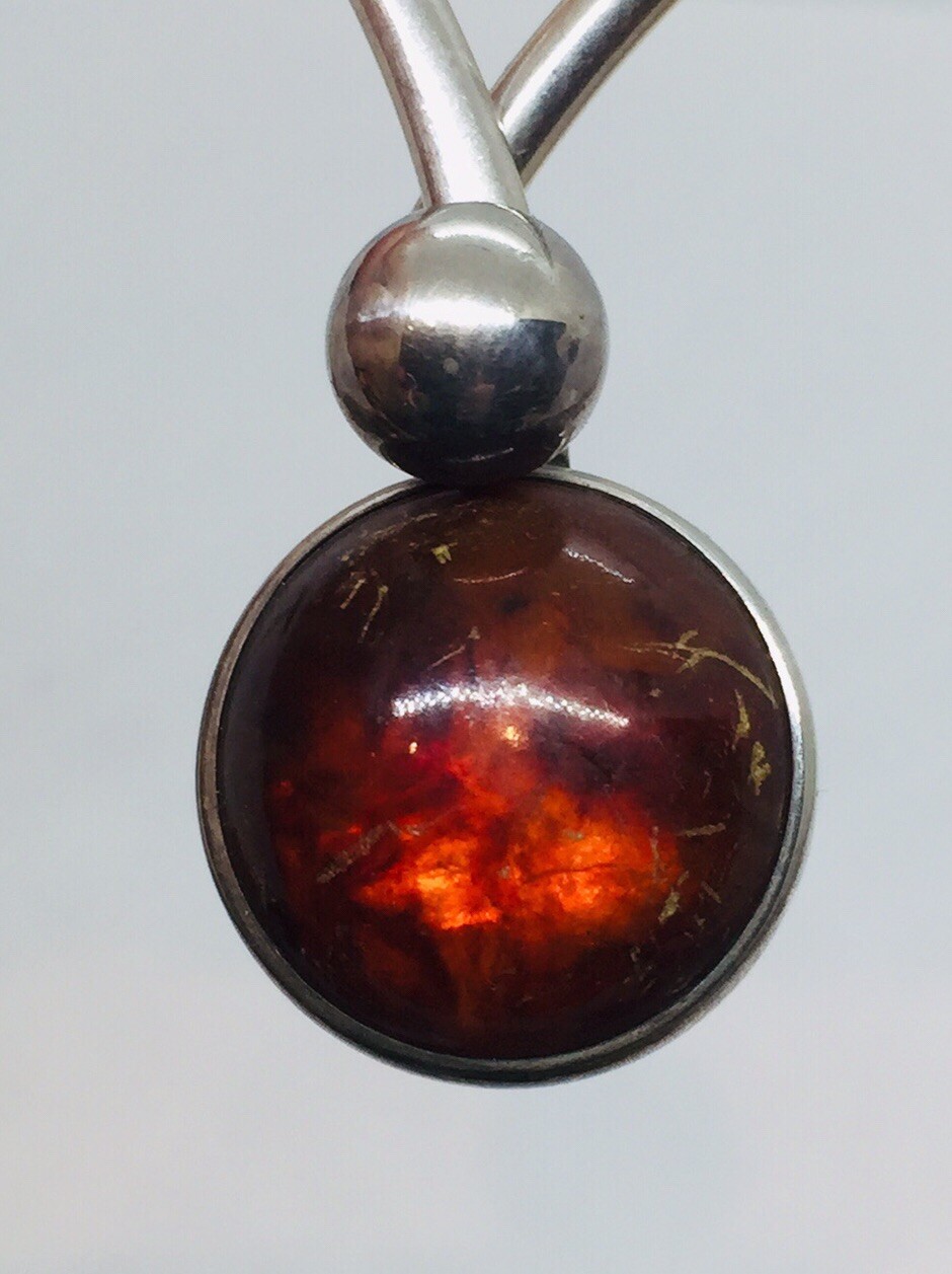 NE From Denmark Vintage Sterling Silver & Amber M… - image 4