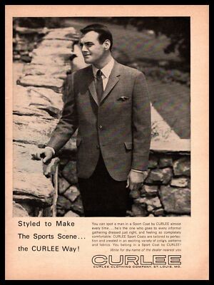 1964 Curlee Clothing Company St Louis Missouri Men&#39;s Sport Coat Vintage Print Ad | eBay