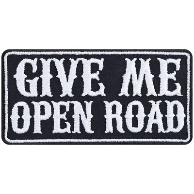 EXPRESS-STICKEREI GMBH Toppa BIKER: GIVE ME OPEN ROAD stiratrice cruiser patch applicazione old school