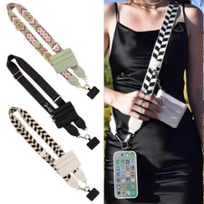 Wide Phone Strap With Zippered Pouch Clip Crossbody Phone Lanyard Replacement