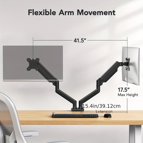 Monitor Arm Mount Dual Single Gas Desk Stand Computer HD LCD TV Screen - Afbeelding 5 van 9