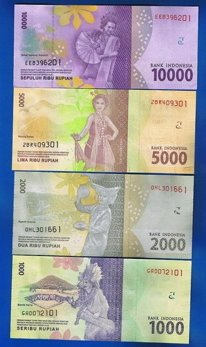 INDONESIA - 4 x BANKNOTEN - 1000 Rupiah / 10000 Rupiah  2016 / 2018  UNC SET    - Bild 3 von 3