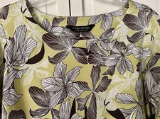 Tango Mango NWT White/Black/Celery Green Dress, Ruffle Sleeve NWT, Medium