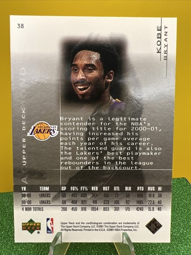 2001 Upper Deck Black Diamond Kobe Bryant #38 Los Angeles Lakers - Bild 2 von 2