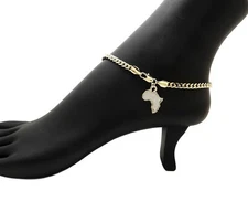 Women's Girls Fashion Africa Charm Cuban Chain Anklet Ankle Bracelet RAK126