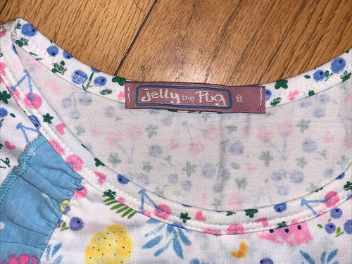 Jelly the Pug Watermelon Pineapple Cherries Fruit & Floral Sally Dress Size 8 - Picture 3 of 5