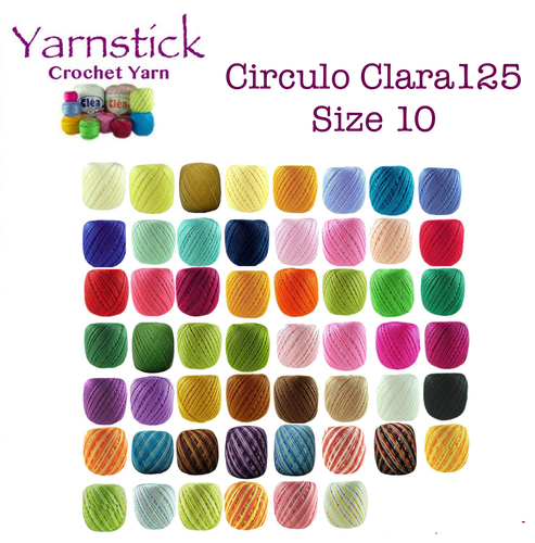 Circulo CLARA 125 gehäkelt weiches Baumwollgarnfaden massiv & bunt Nr. 10 125m - Bild 1 von 60