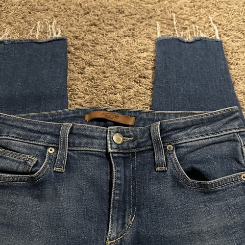 Joe's The Icon Mid Rise Skinny Ankle Jeans Women's W28 Blue Frayed Distressed - Picture 2 of 5