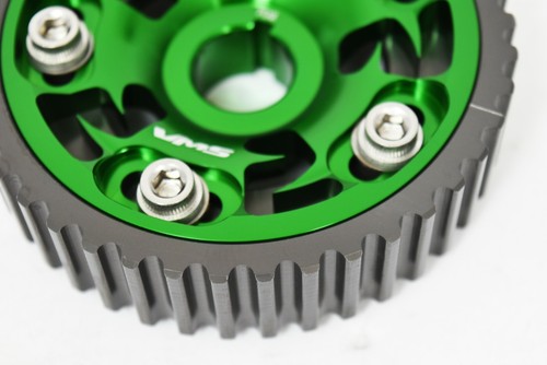VMS HONDA PRELUDE H22 DOHC ENGINES ADJUSTABLE BILLET CAM GEARS PAIR QTY 2 GREEN - Picture 4 of 5