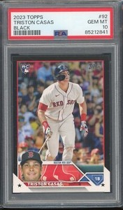 2023 Topps Baseball #92 Triston Casas Black Rookie #43/72 PSA 10