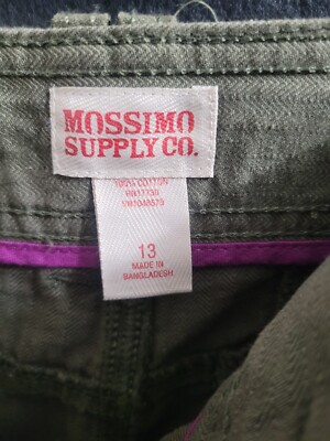 Pantalon De Sport MOSSIMO Vert Olive Taille 6/6X - 100% Coton, Taille élastique, Occasion En Bon état