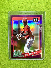 Elly De La Cruz REFRACTOR PURPLE HOLO PRIZM ROOKIE CARD  2023 ELLY DE LA CRUZ RC