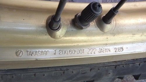 YAMAHA XT RUOTA ANTERIORE ORO GOLD FRONT WHEEL DISCO DISC TAKASAGO 21X1.60 DOT - Picture 5 of 5