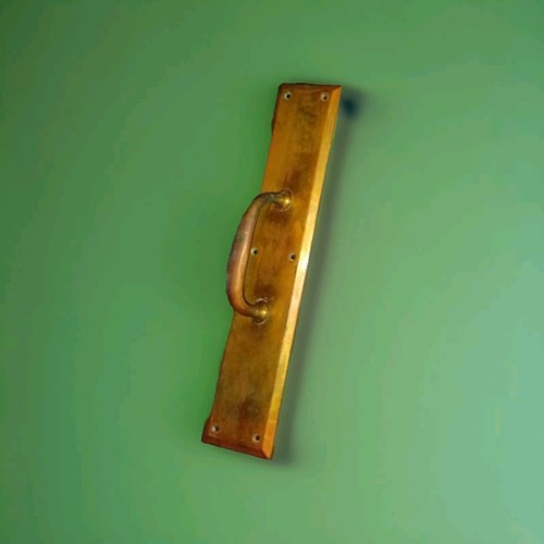 Set of Vintage Brass Door Push Plates & Handle - Picture 11 of 11