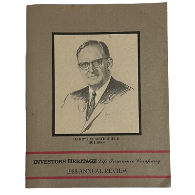 Vtg 1988 Investors Heritage Life Insurance Co Frankfort KY Harry L Waterfield