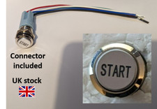 Chrom Motorstart Hintergrundbeleuchtung Momentan 12V 3A Drucktastenschalter 16mm UK LAGER