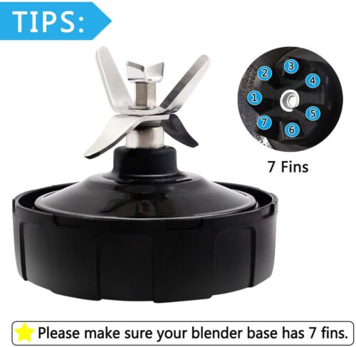 Extractor de repuesto de 7 hojas de aleta compatible con licuadoras auto IQ Nutri Ninja - Imagen 3 de 6