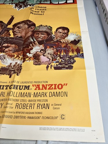 Anzio (1968) Vintage Original US One Sheet Movie Poster 41x27” 68/121 See Pics - Picture 4 of 14